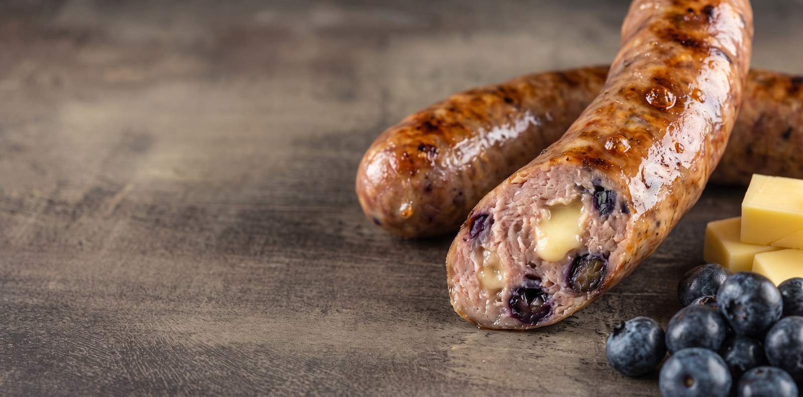 Gegrillte Blueberry BBQ Salsiccia, angeschnitten — Serviervorschlag